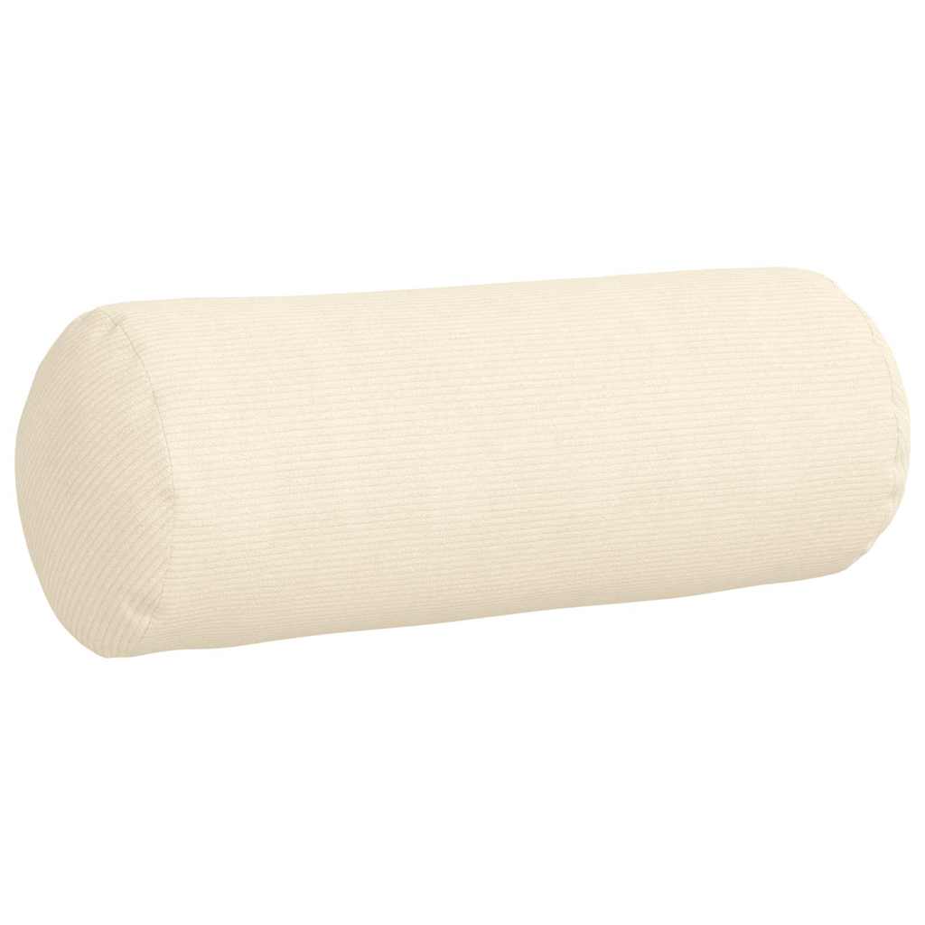 vidaXL Poduszki Wałkowe 2 pcs Kremowy Ø 25 x 70 cm Tkanina sztruksowa