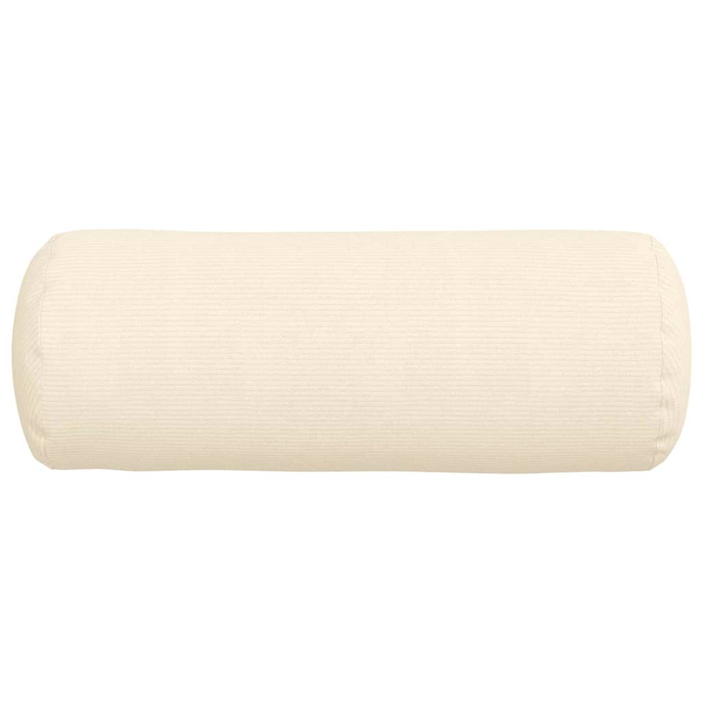 vidaXL Poduszki Wałkowe 2 pcs Kremowy Ø 25 x 70 cm Tkanina sztruksowa