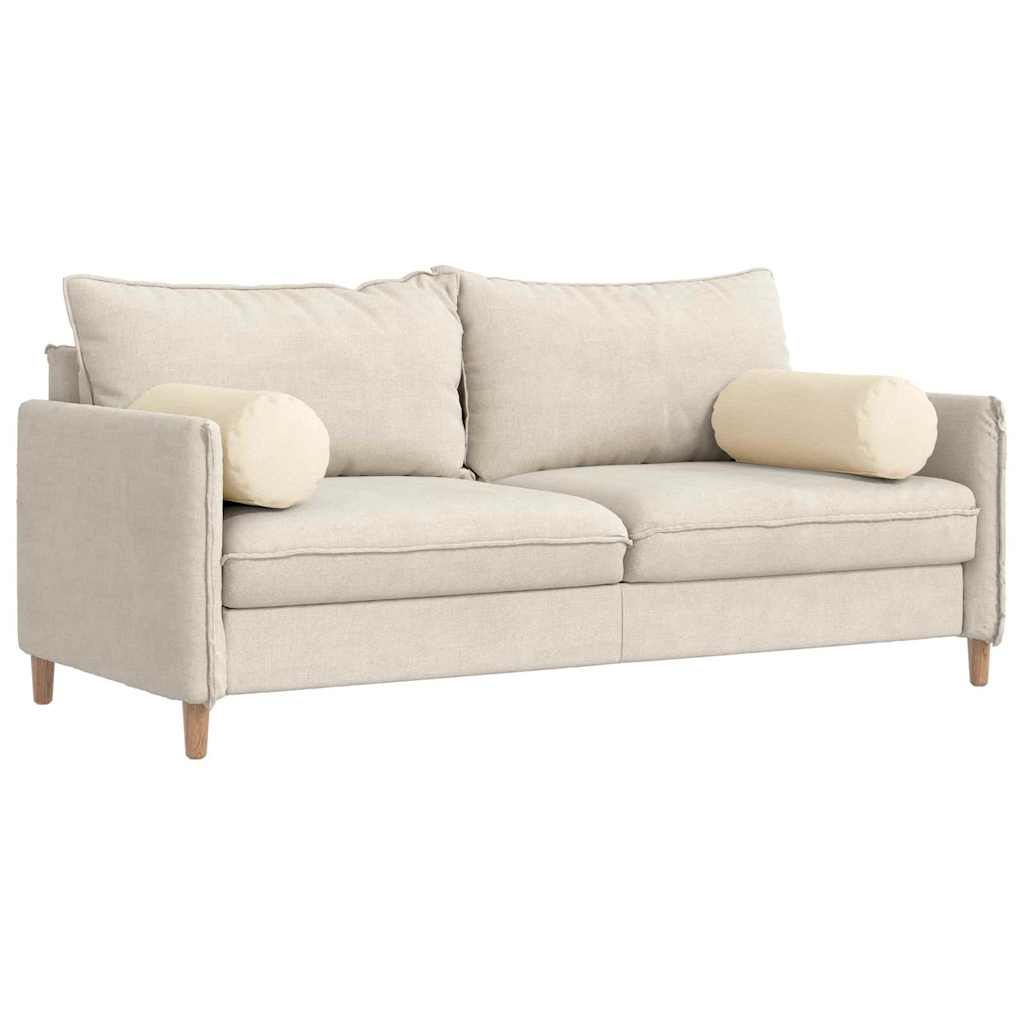 vidaXL Poduszki Wałkowe 2 pcs Kremowy Ø 25 x 70 cm Tkanina sztruksowa