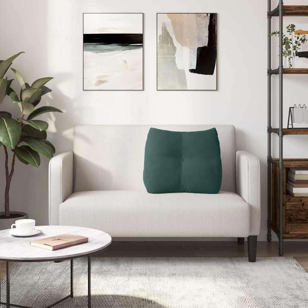 vidaXL Poduszka na plecy Ciemna zieleń 60 x 24 x 50 cm Aksamit
