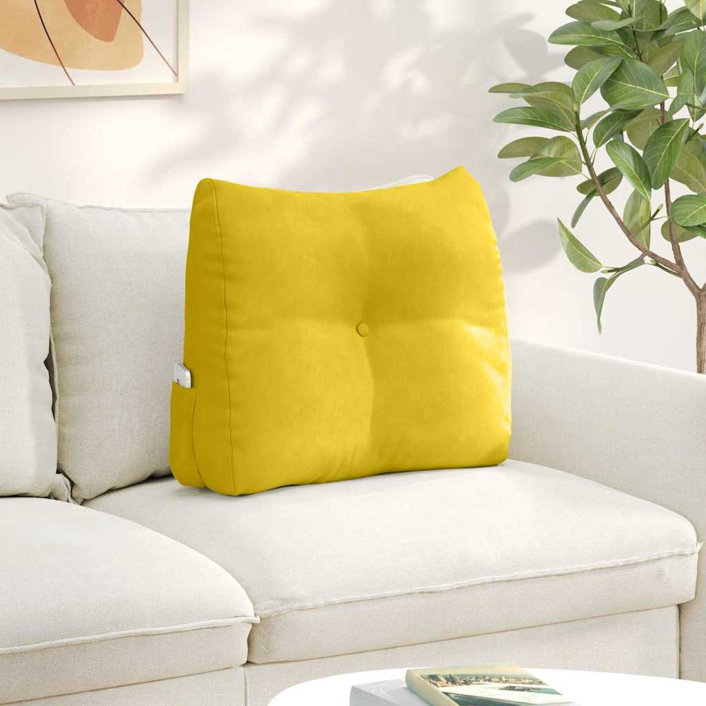 vidaXL Poduszka na plecy Żółty 60 x 24 x 50 cm Aksamit