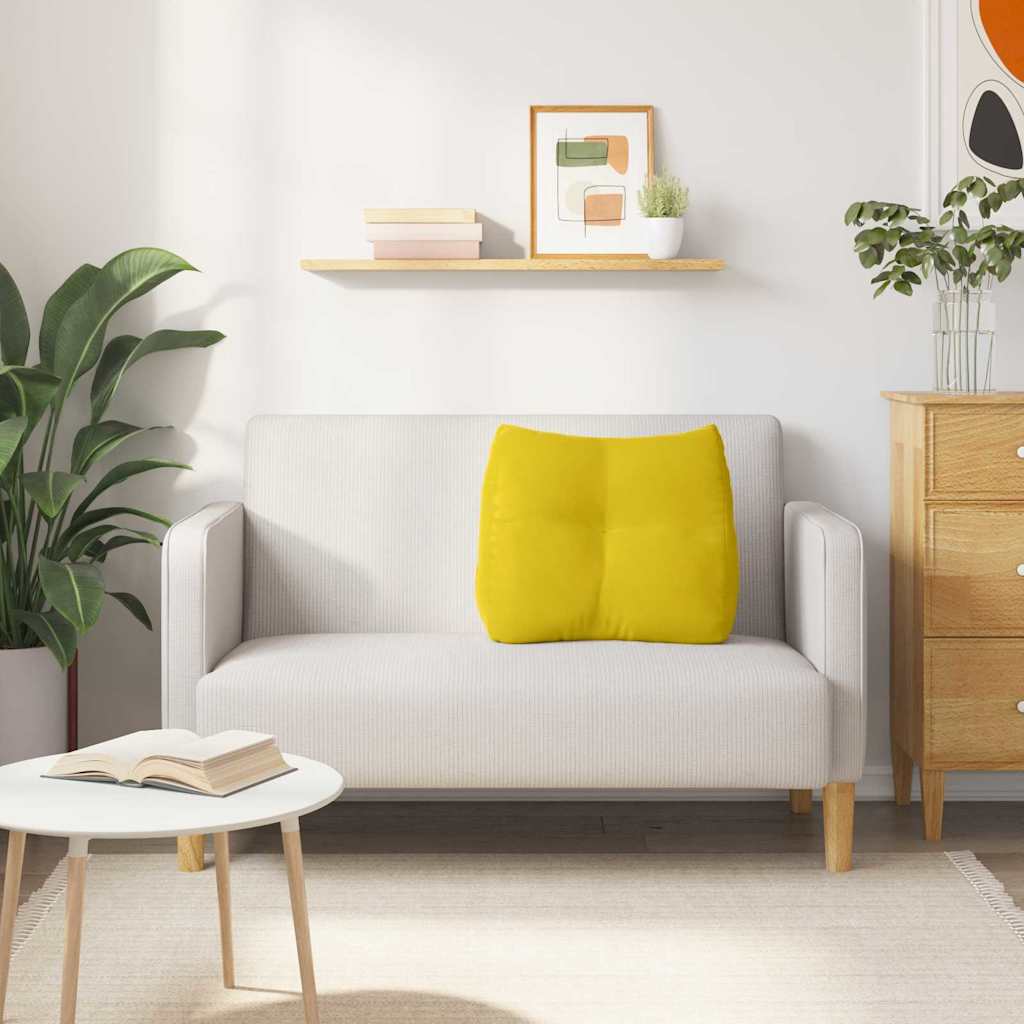 vidaXL Poduszka na plecy Żółty 60 x 24 x 50 cm Aksamit