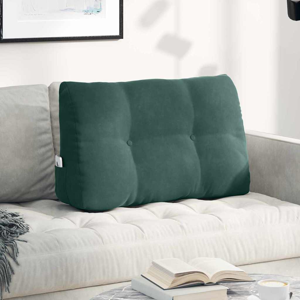 vidaXL Poduszka na plecy Ciemna zieleń 80 x 24 x 50 cm Aksamit