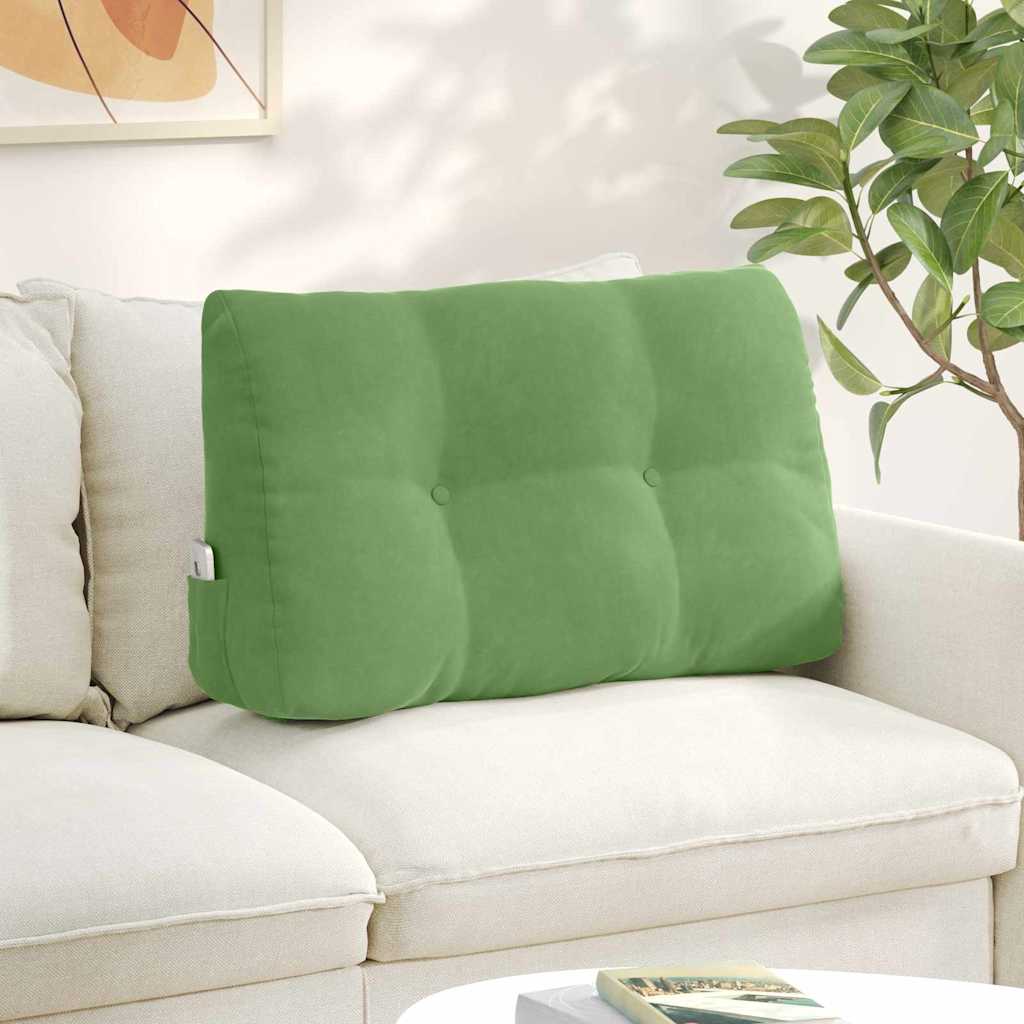 vidaXL Poduszka na plecy Jasnozielony 80 x 24 x 50 cm Aksamit