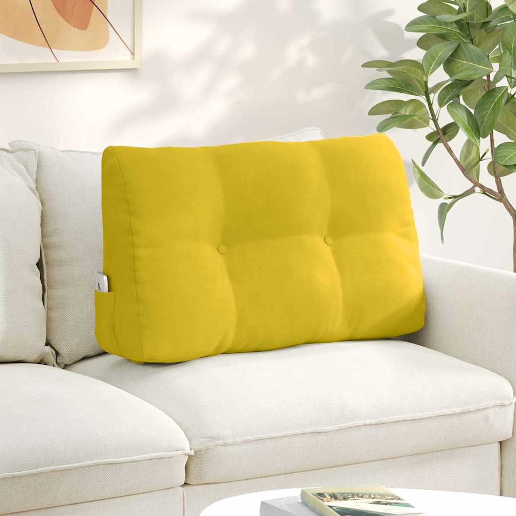 vidaXL Poduszka na plecy Żółty 80 x 24 x 50 cm Aksamit