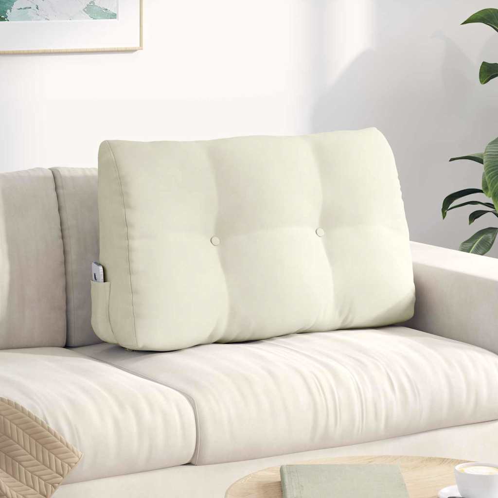 vidaXL Poduszka na plecy Kremowy 80 x 24 x 50 cm Aksamit