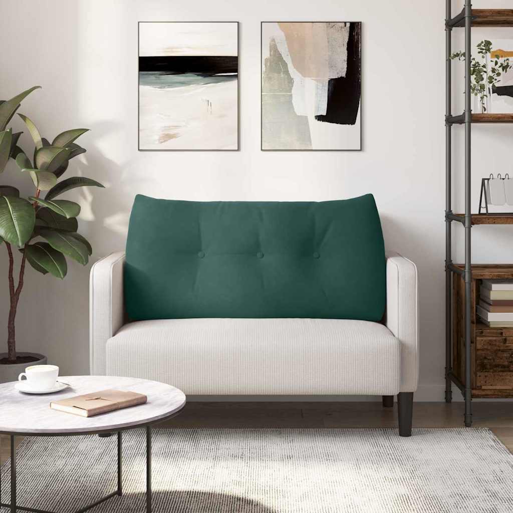 vidaXL Poduszka na plecy Ciemna zieleń 100 x 24 x 50 cm Aksamit