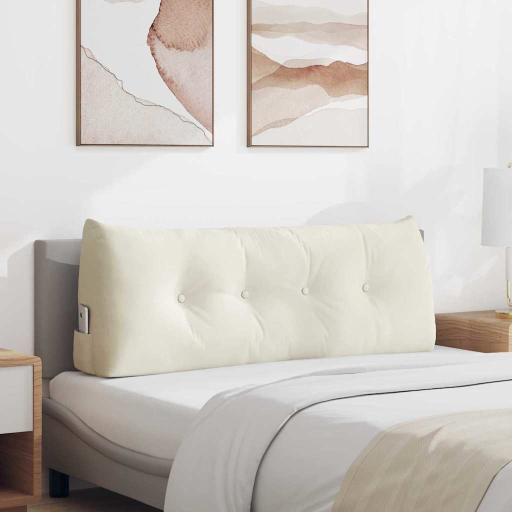 vidaXL Poduszka na plecy Kremowy 120 x 24 x 50 cm Aksamit