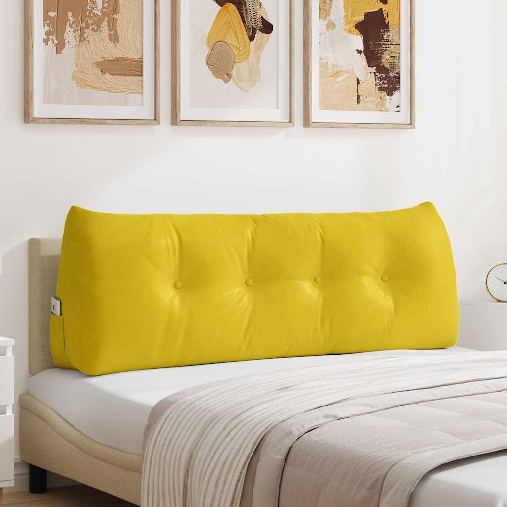 vidaXL Poduszka na plecy Żółty 140 x 24 x 50 cm Aksamit