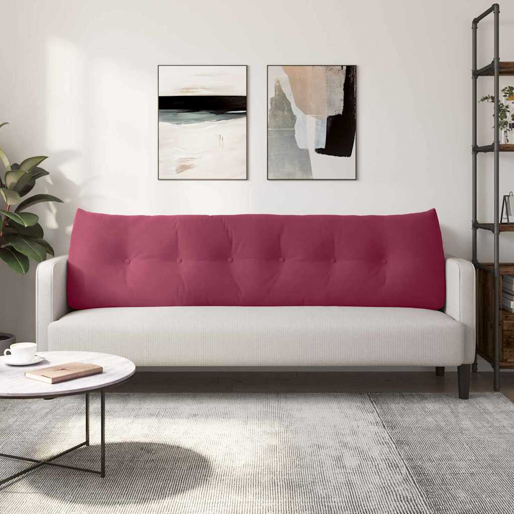 vidaXL Poduszka na plecy Czerwone wino 180 x 24 x 50 cm Aksamit