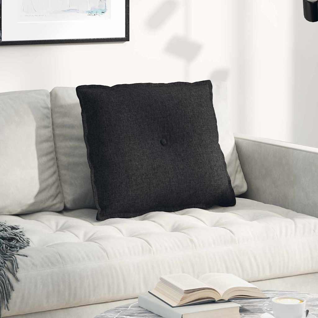 vidaXL Poduszka na plecy Czarny 60 x 19 x 50 cm tkanina