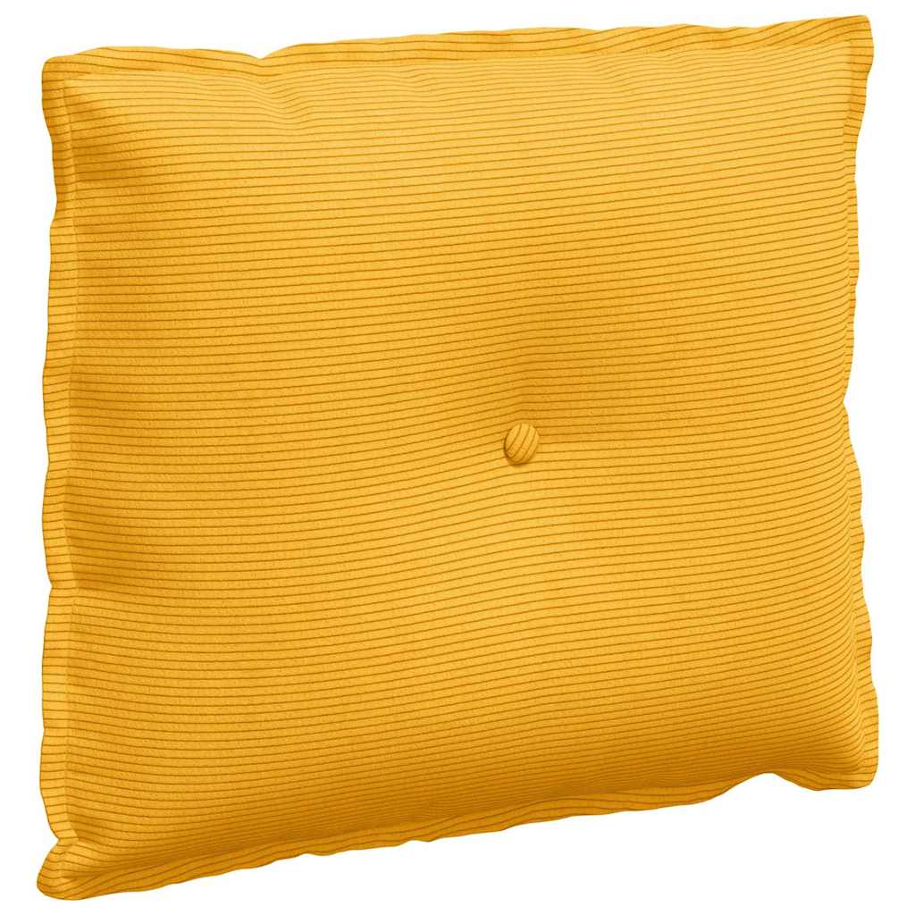vidaXL Poduszka na plecy Jasnożółty 60 x 50 cm Tkanina sztruksowa