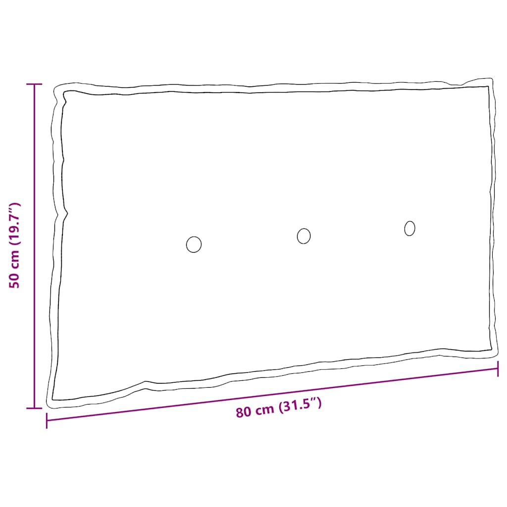vidaXL Poduszka na plecy Czarny 80 x 50 cm Tkanina mikrofibrowa