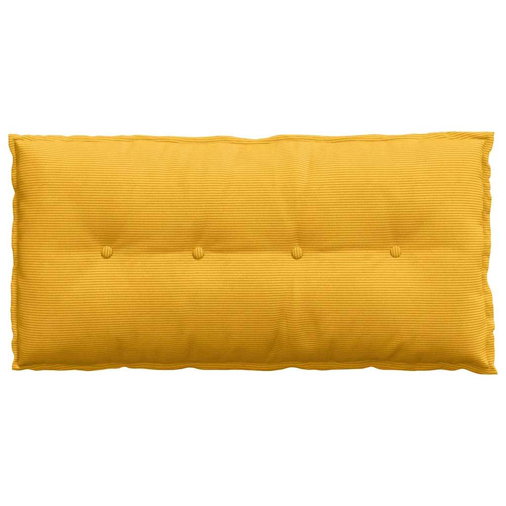 vidaXL Poduszka na plecy Jasnożółty 100 x 50 cm Tkanina sztruksowa