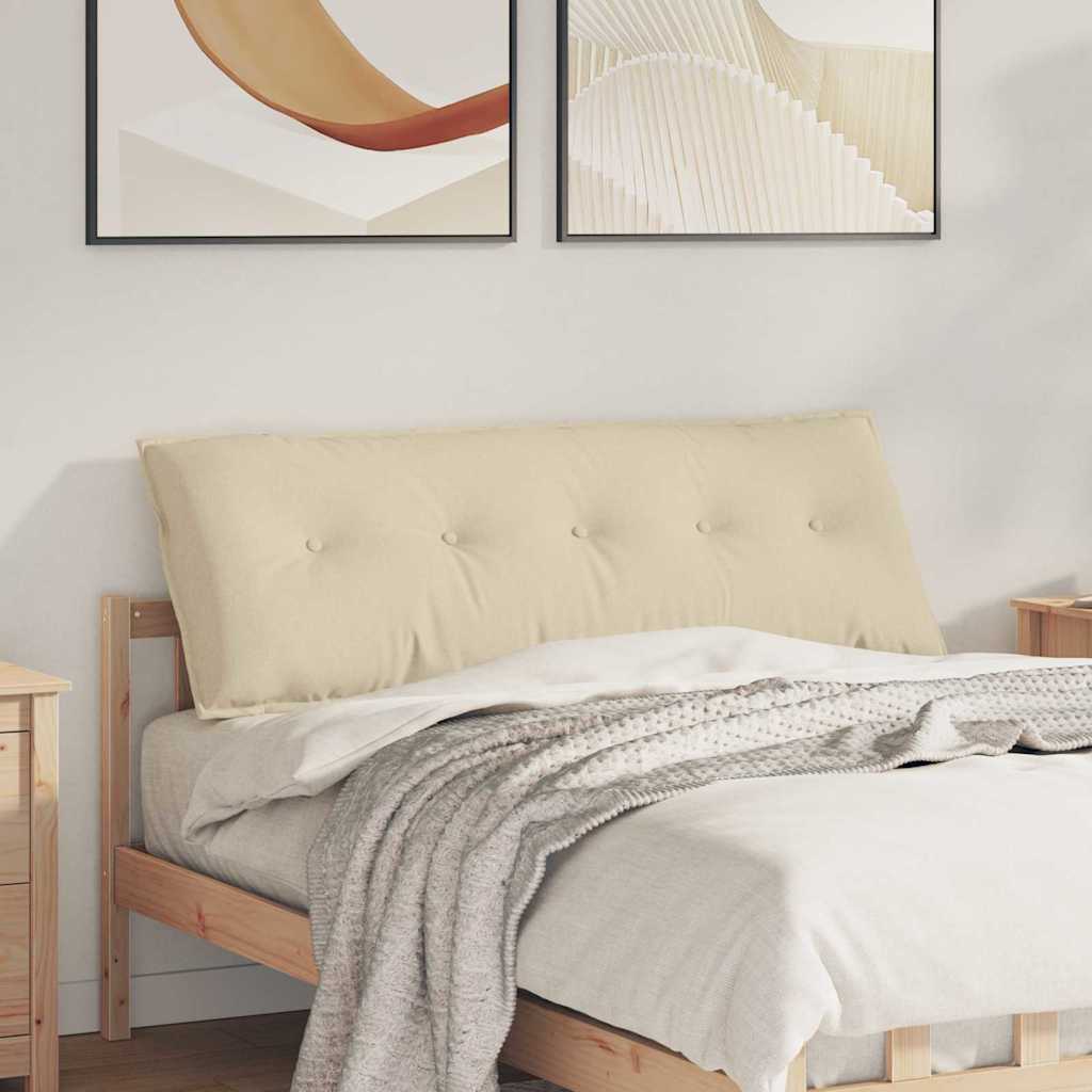 vidaXL Poduszka na plecy Kremowy 140 x 19 x 50 cm tkanina
