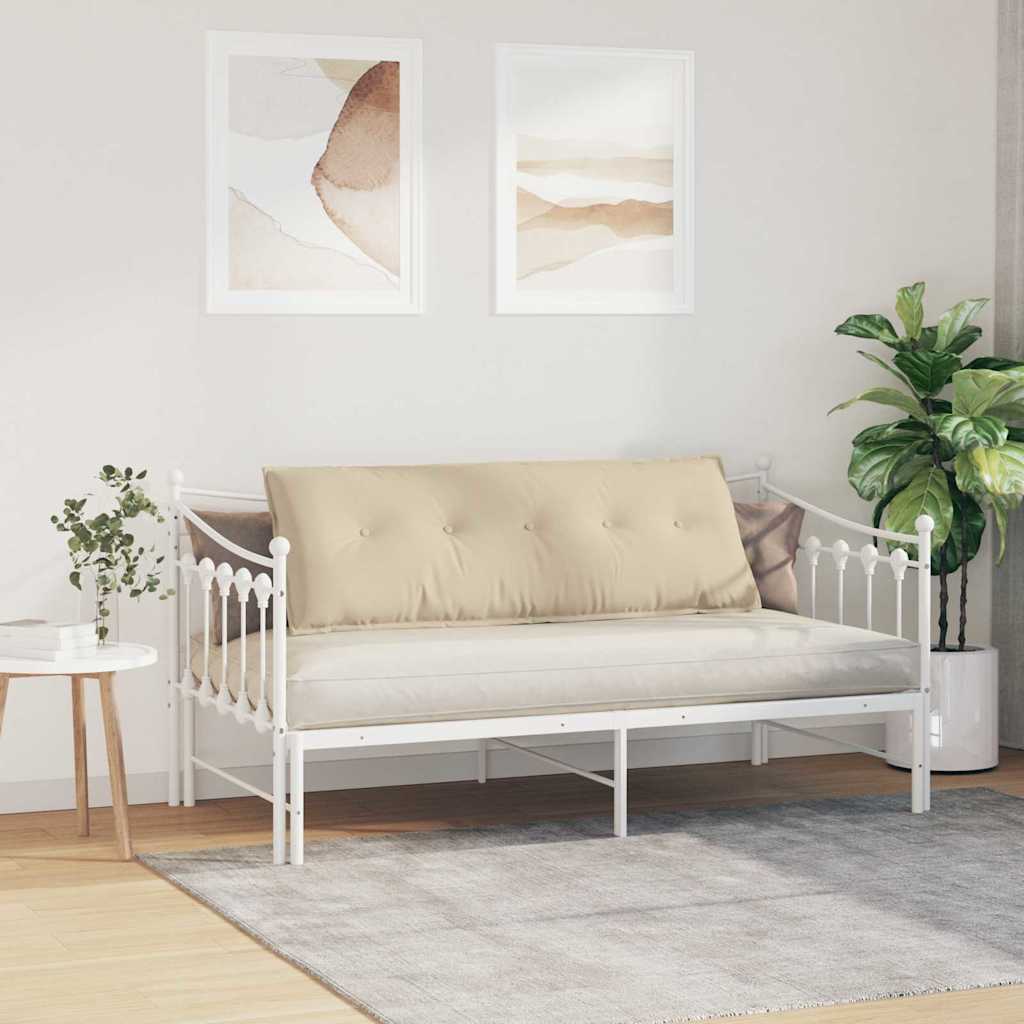 vidaXL Poduszka na plecy Kremowy 140 x 50 cm Tkanina mikrofibrowa