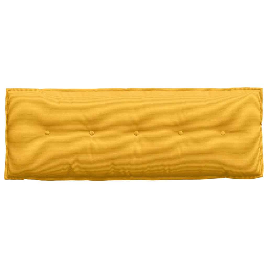 vidaXL Poduszka na plecy Jasnożółty 140 x 50 cm Tkanina sztruksowa