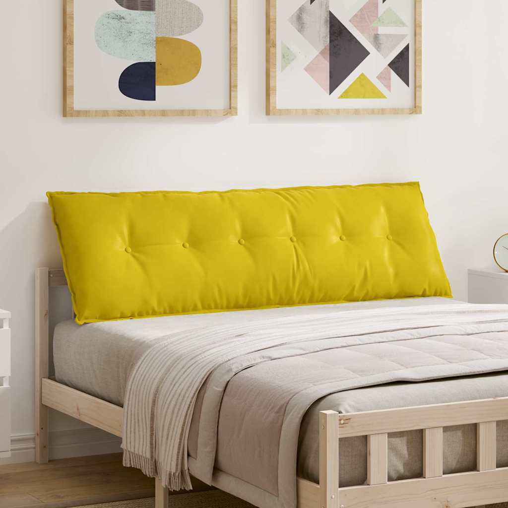 vidaXL Poduszka na plecy Żółty 160 x 50 cm Tkanina sztruksowa
