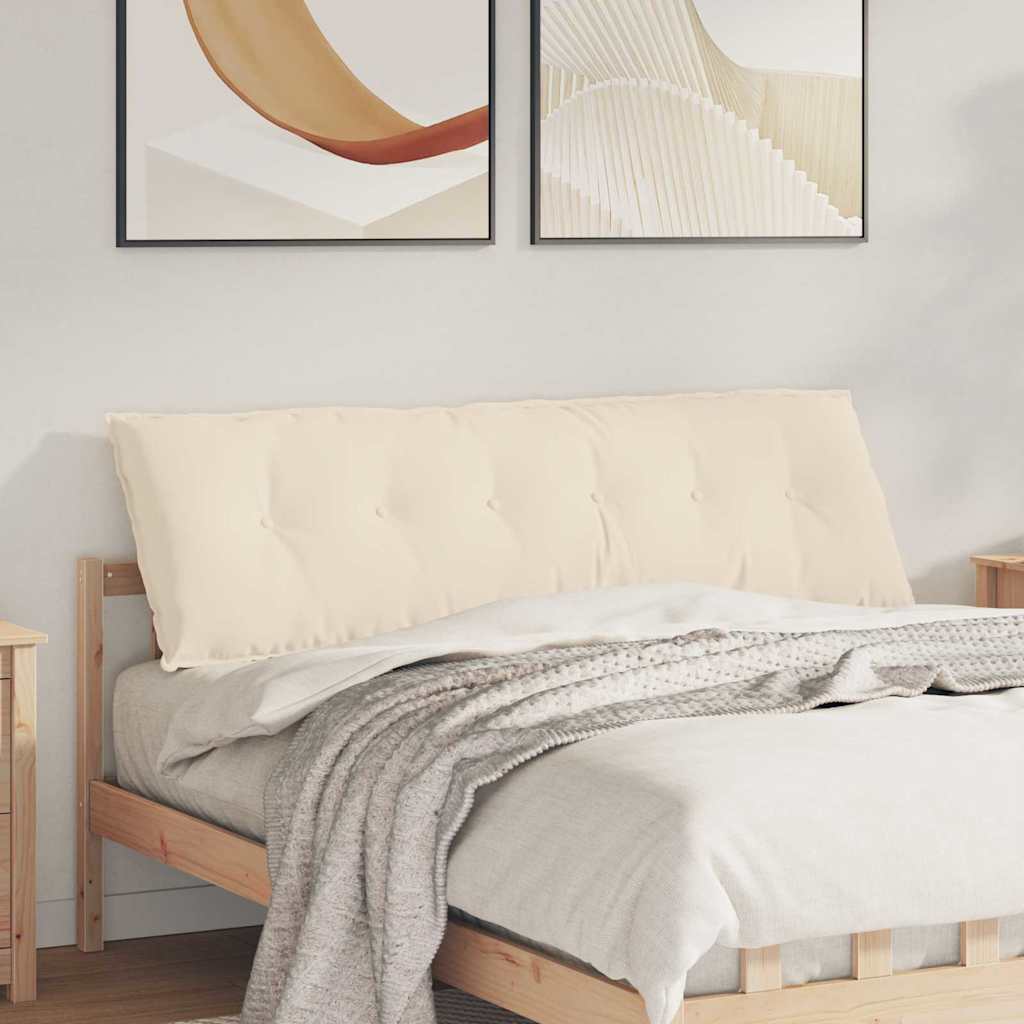 vidaXL Poduszka na plecy Beżowy 160 x 50 cm Tkanina mikrofibrowa