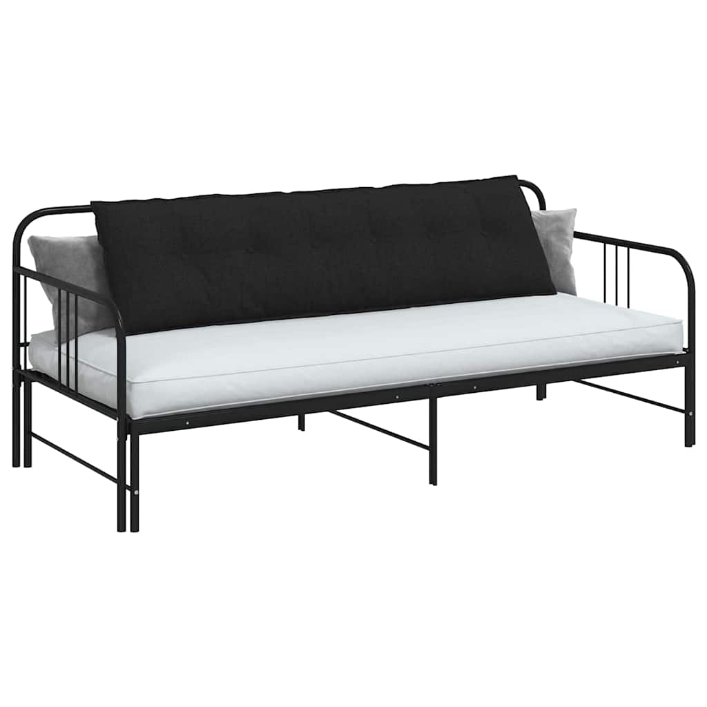 vidaXL Poduszka na plecy Czarny 180 x 19 x 50 cm tkanina