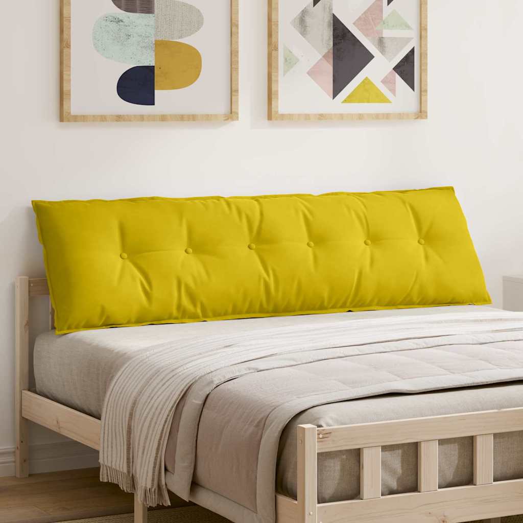 vidaXL Poduszka na plecy Żółty 180 x 50 cm Tkanina sztruksowa