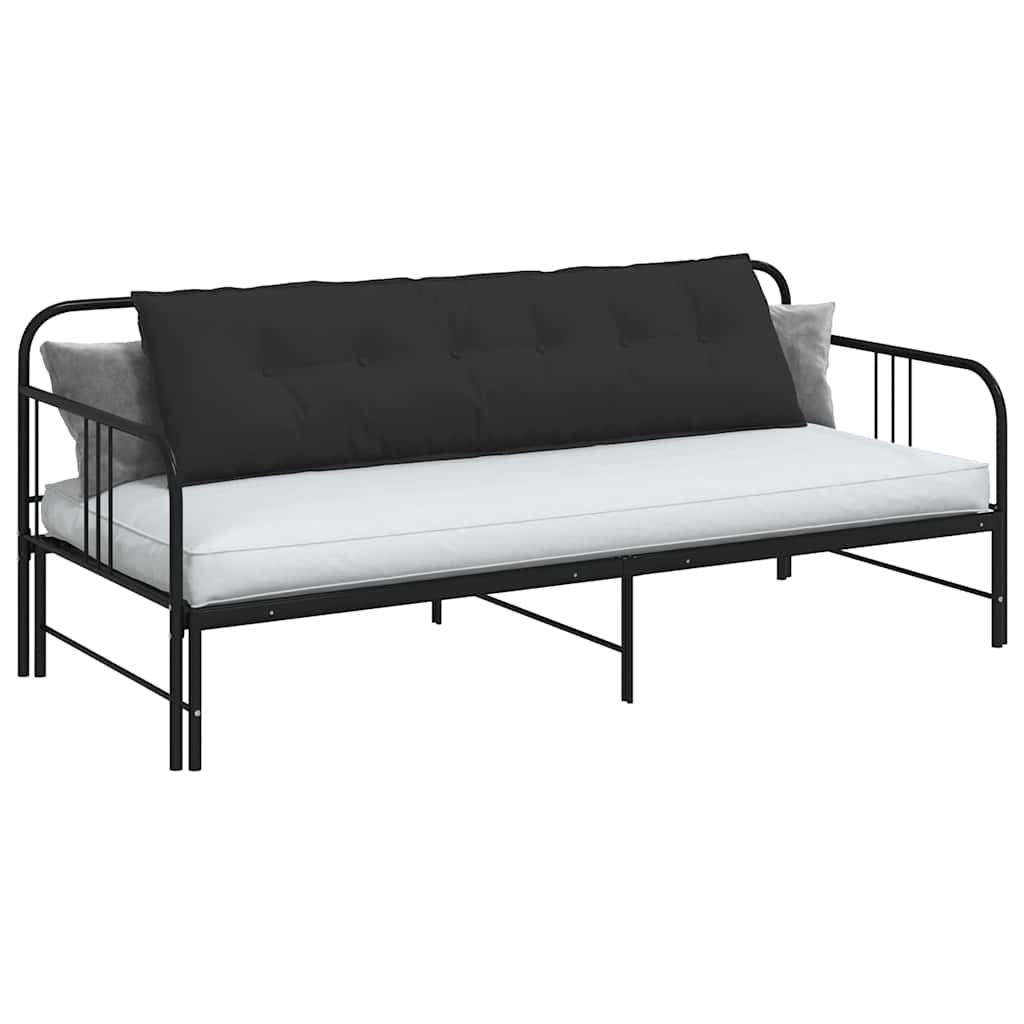 vidaXL Poduszka na plecy Czarny 180 x 50 cm Tkanina mikrofibrowa