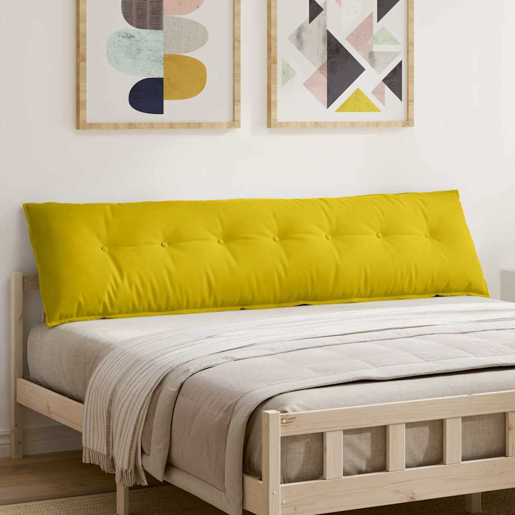 vidaXL Poduszka na plecy Żółty 200 x 50 cm Tkanina sztruksowa