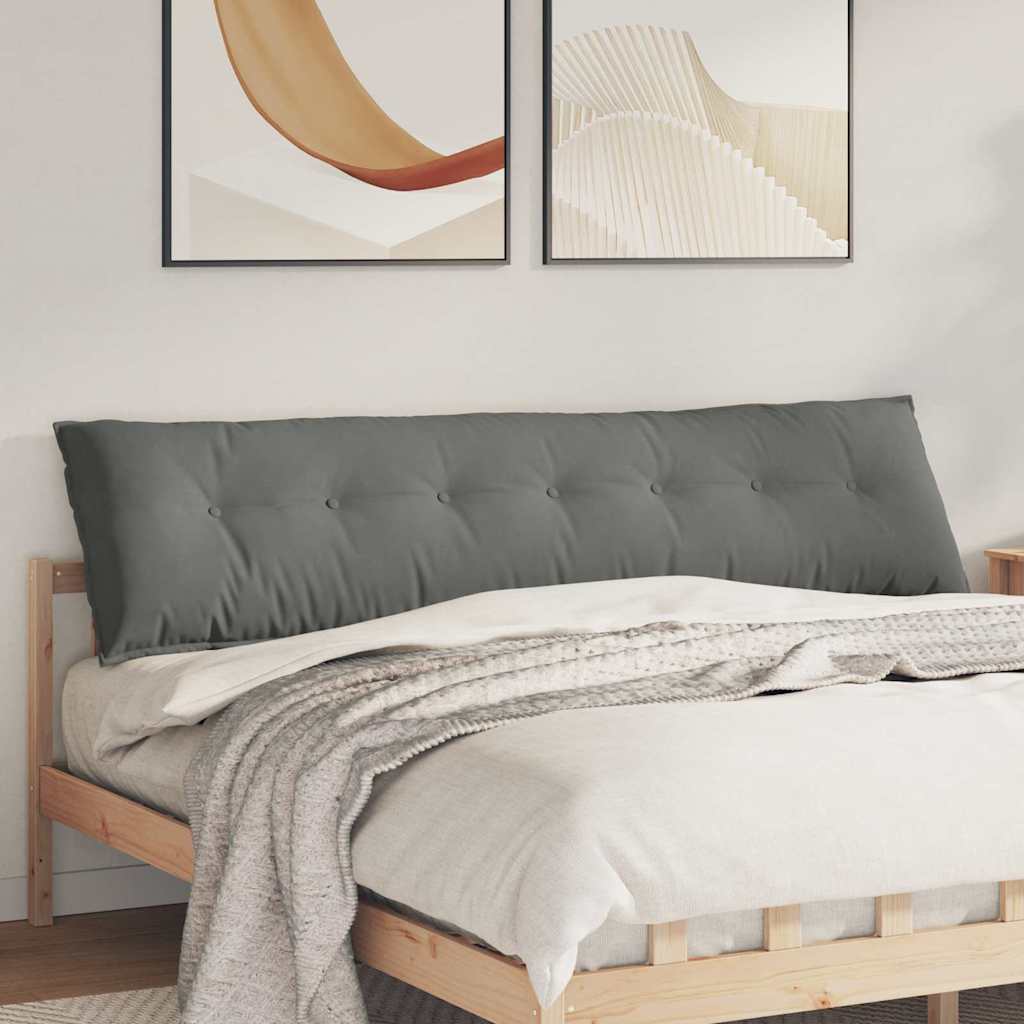 vidaXL Poduszka na plecy Ciemnoszary 200 x 50 cm Tkanina mikrofibrowa