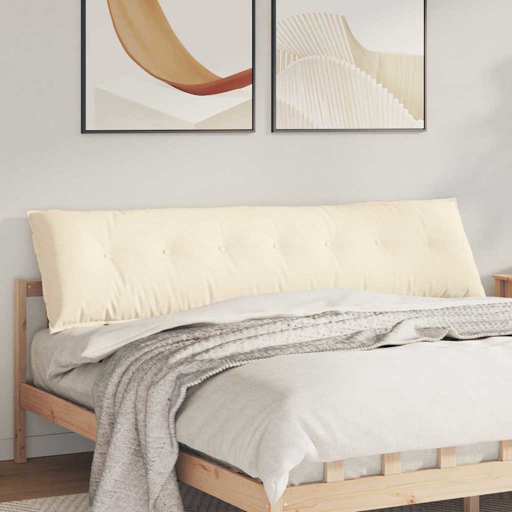 vidaXL Poduszka na plecy Kremowy 200 x 50 cm Tkanina sztruksowa