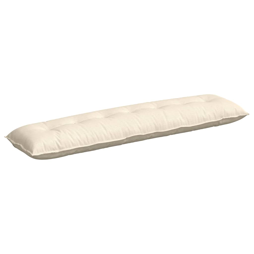 vidaXL Poduszka na plecy Kremowy 200 x 50 cm Tkanina sztruksowa