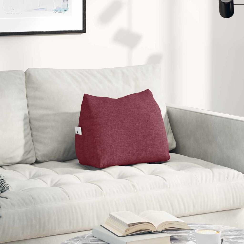 vidaXL Poduszka na plecy Czerwone wino 45 x 20 x 35 cm tkanina
