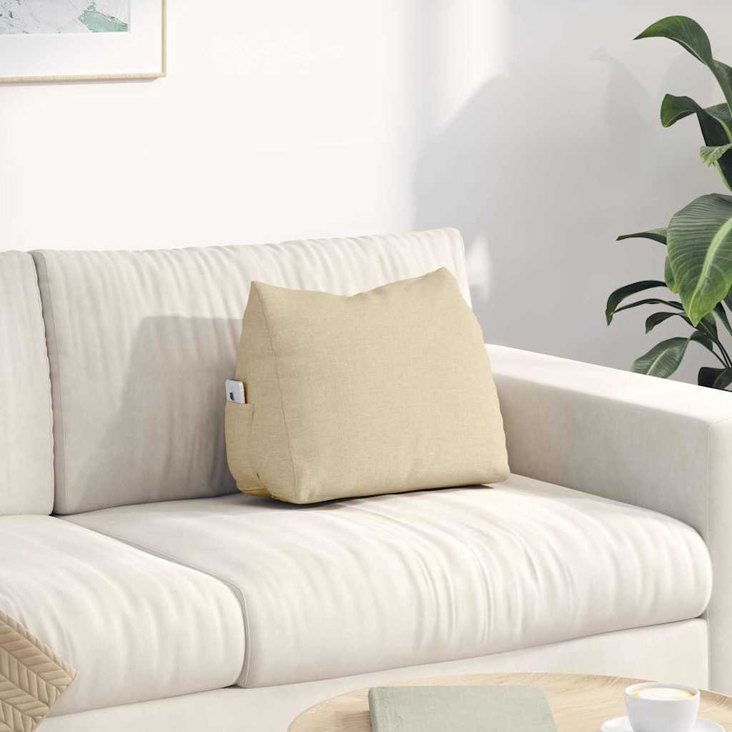 vidaXL Poduszka na plecy Kremowy 45 x 20 x 35 cm tkanina