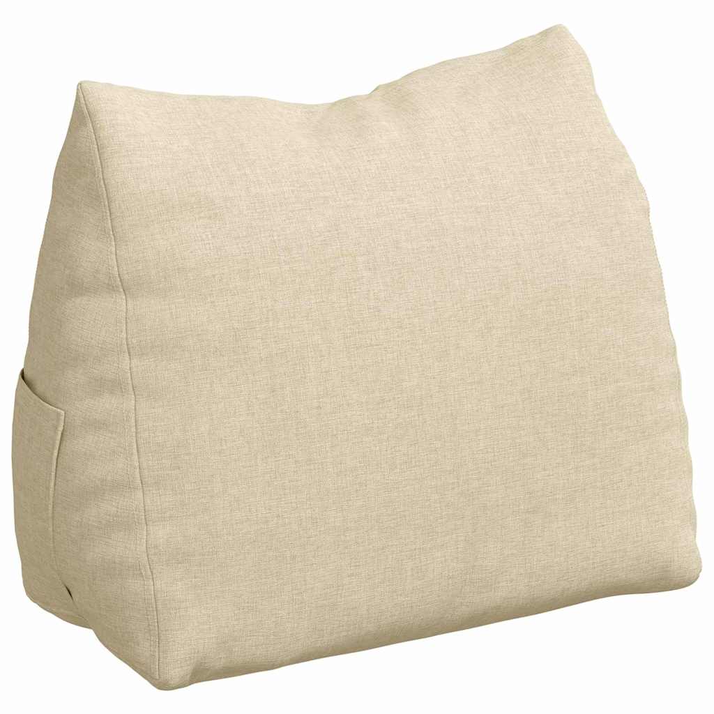 vidaXL Poduszka na plecy Kremowy 45 x 20 x 35 cm tkanina