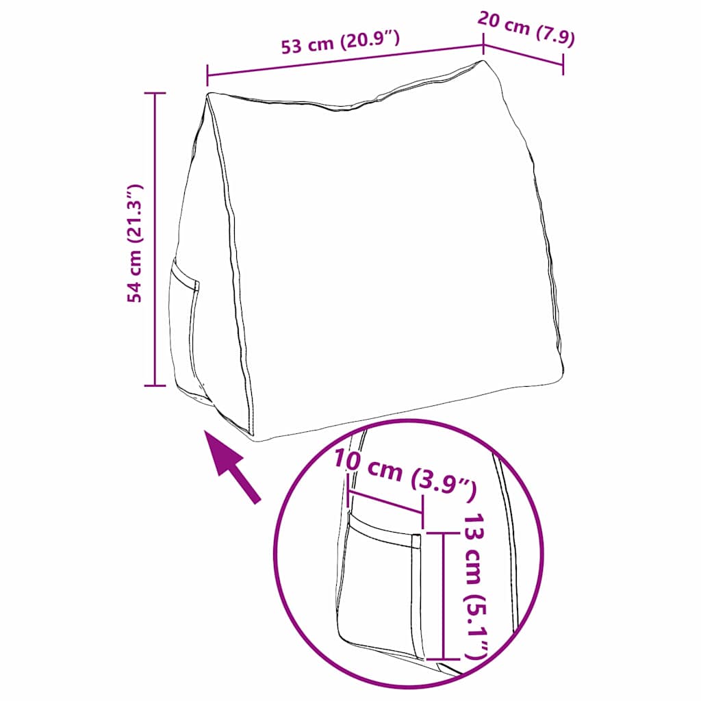vidaXL Poduszka na plecy Jasnozielony 45 x 20 x 35 cm