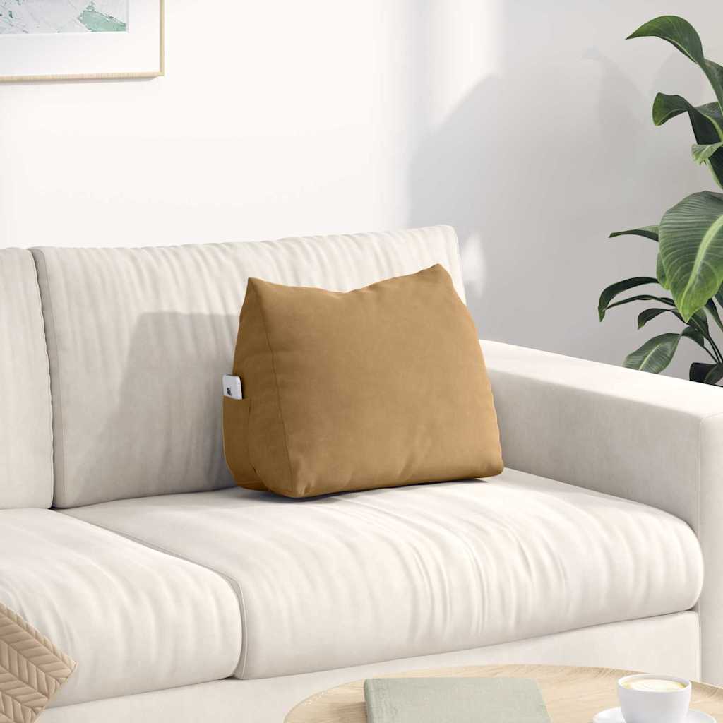 vidaXL Poduszka na plecy Brązowy 45 x 20 x 35 cm Tkanina sztruksowa