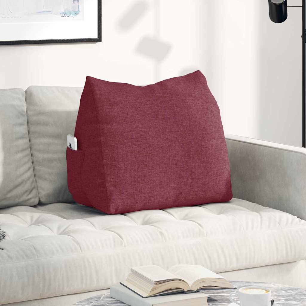vidaXL Poduszka na plecy Czerwone wino 60 x 20 x 50 cm tkanina