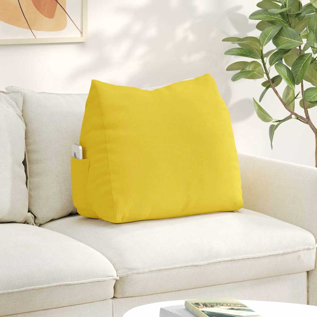 vidaXL Poduszka na plecy Jasnożółty 60 x 20 x 50 cm tkanina
