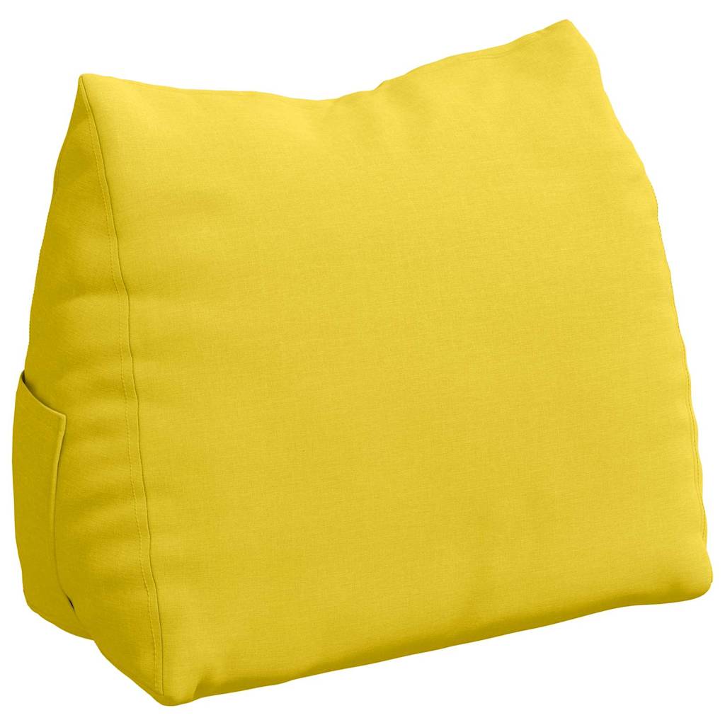 vidaXL Poduszka na plecy Jasnożółty 60 x 20 x 50 cm tkanina