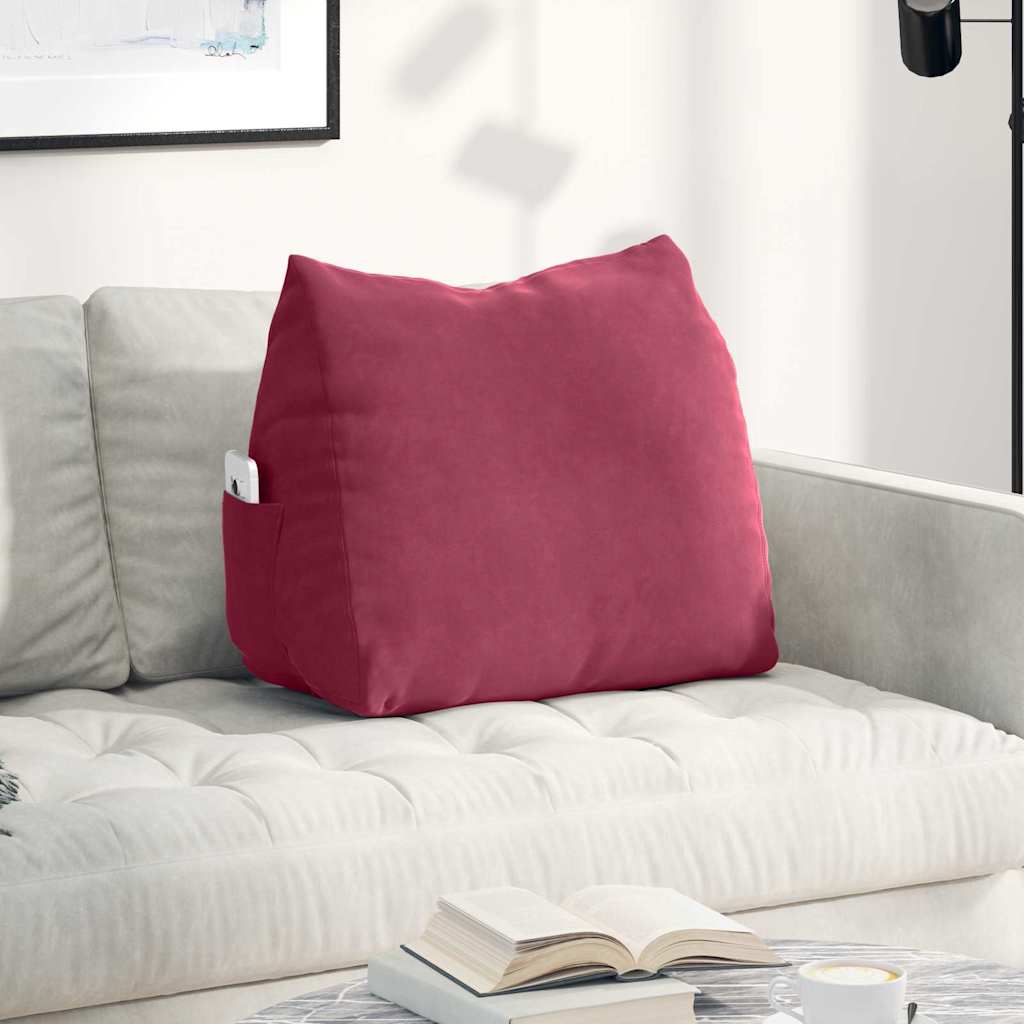 vidaXL Poduszka na plecy Czerwone wino 60 x 20 x 50 cm