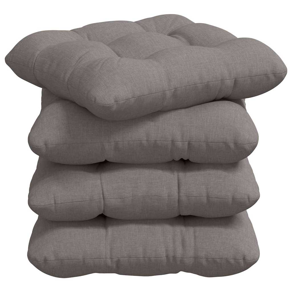vidaXL Poduszki na siedziska 4 pcs Ciemnoszary 40 x 40 x 12 cm tkanina