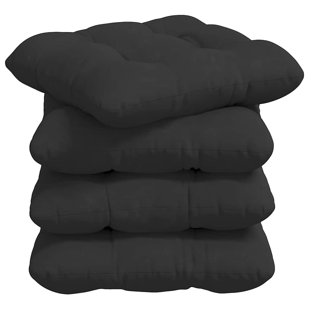 vidaXL Poduszki na siedziska 4 pcs Czarny 40 x 40 cm