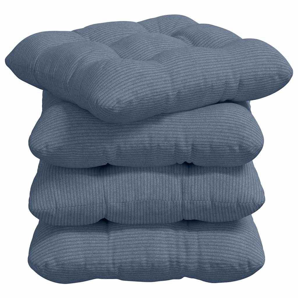 vidaXL Poduszki na siedziska 4 pcs Niebieski 40 x 40 cm