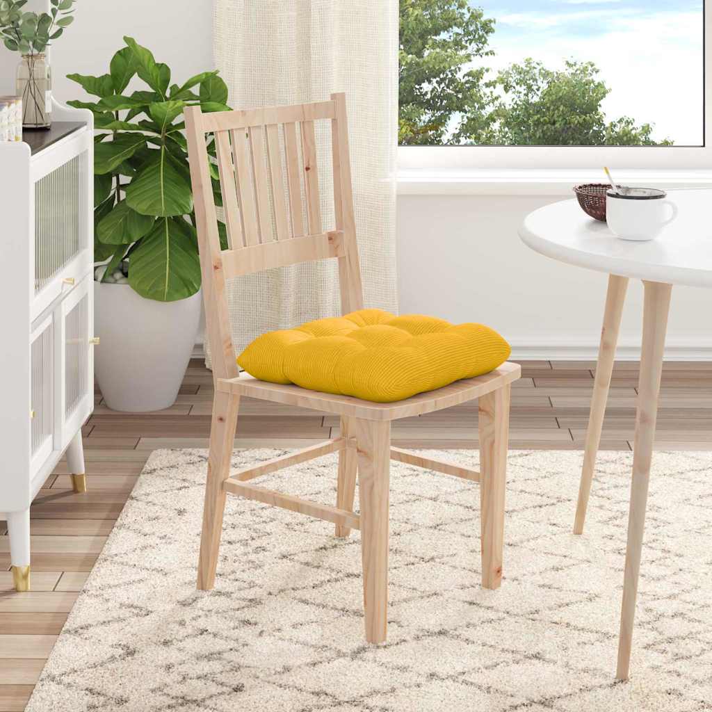 vidaXL Poduszki na siedziska 4 pcs Jasnożółty 40 x 40 cm