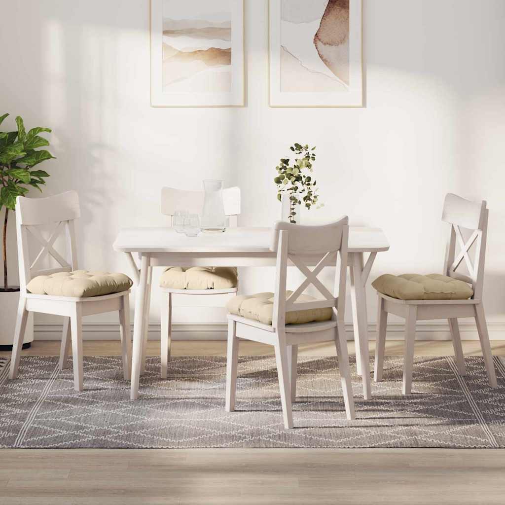 vidaXL Poduszki na siedziska 4 pcs Kremowy 45 x 45 cm