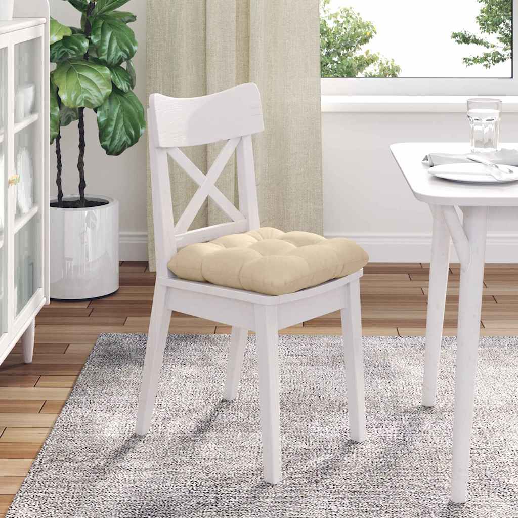 vidaXL Poduszki na siedziska 4 pcs Kremowy 45 x 45 cm