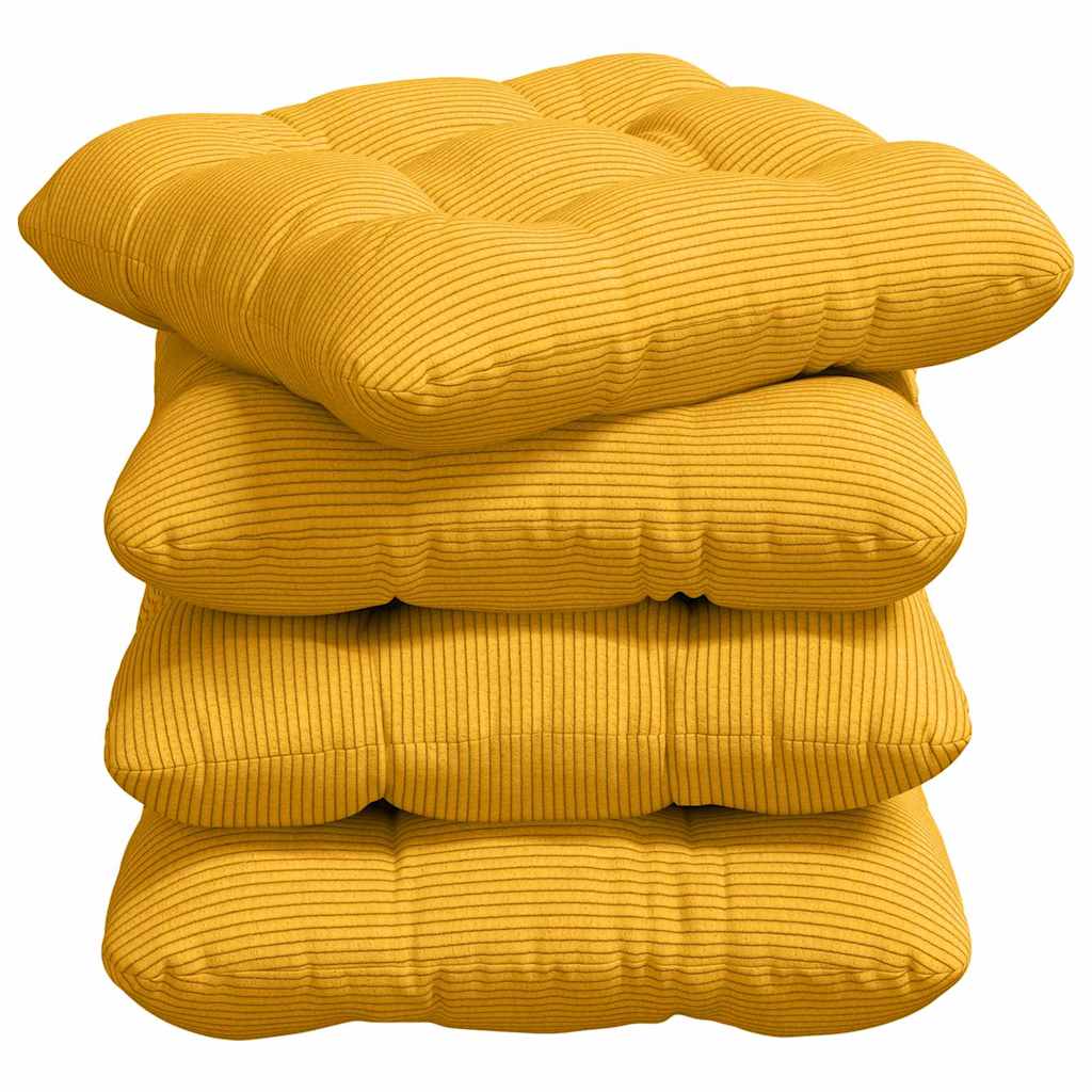 vidaXL Poduszki na siedziska 4 pcs Jasnożółty 45 x 45 cm