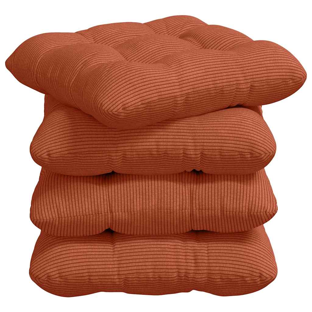 vidaXL Poduszki na siedziska 4 pcs Czerwono-pomarańczowy 45 x 45 cm