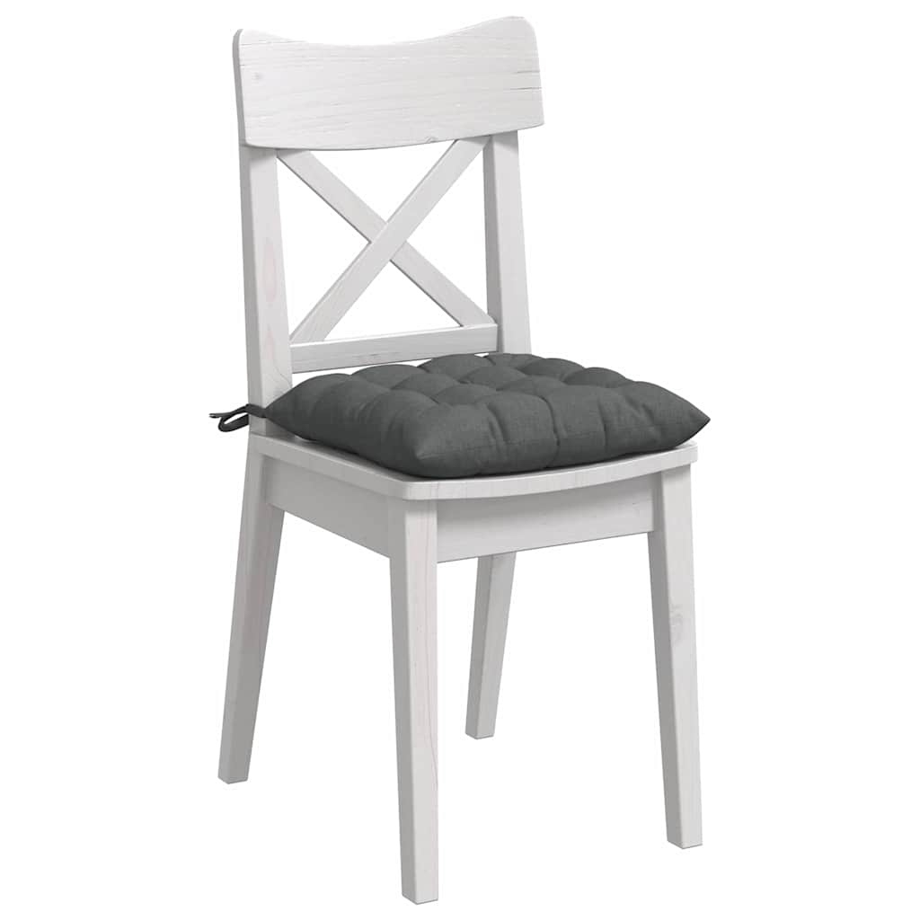 vidaXL Poduszki na siedziska 4 pcs Ciemnoszary 40 x 40 x 6 cm tkanina