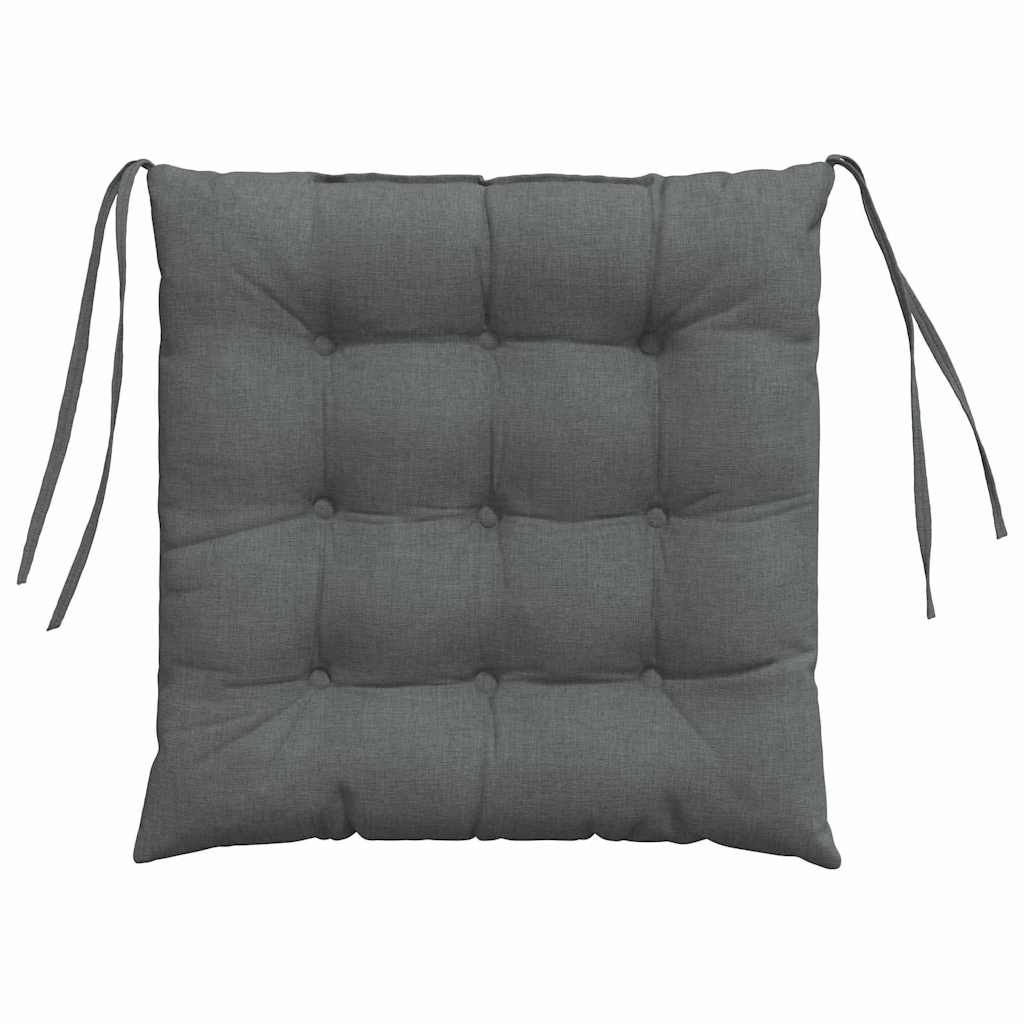 vidaXL Poduszki na siedziska 4 pcs Ciemnoszary 40 x 40 x 6 cm tkanina