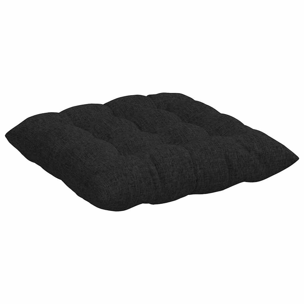vidaXL Poduszki na siedziska 4 pcs Czarny 40 x 40 x 6 cm tkanina